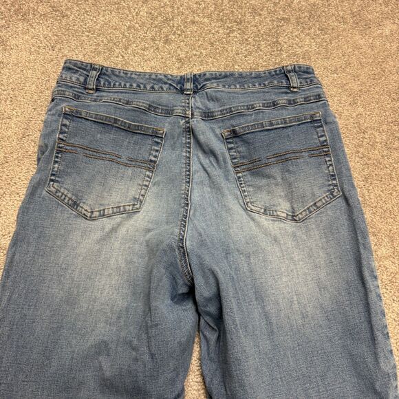 Vintage Y2K 2005 J.Jill Capri Cropped Wide Leg Denim Jeans Womens 8P 28x21 Blue - Picture 4 of 15